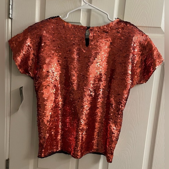 100% COTTON~VTG~SEQUIN BLOUSE~ABSTRACT~LG~ NWT - Picture 3 of 12